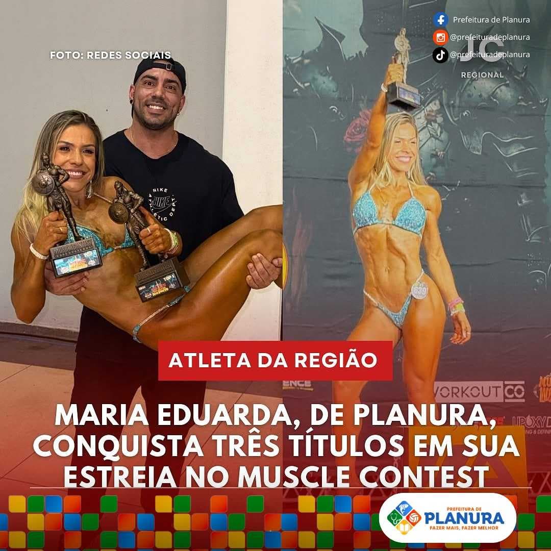 Maria Eduarda faz história e conquista três títulos no Muscle Contest