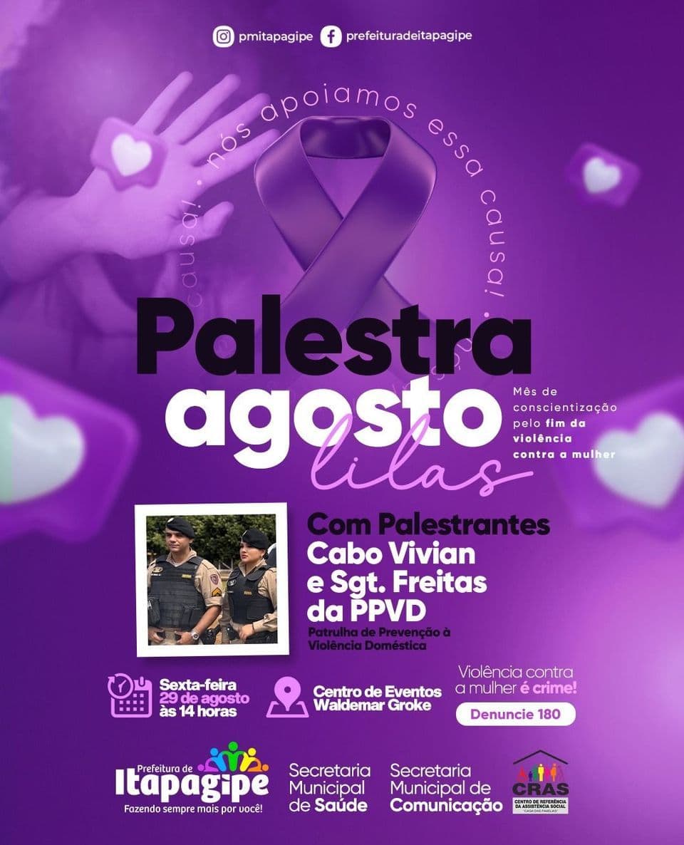 Itapagipe promove palestra sobre combate à violência contra a mulher nesta sexta-feira